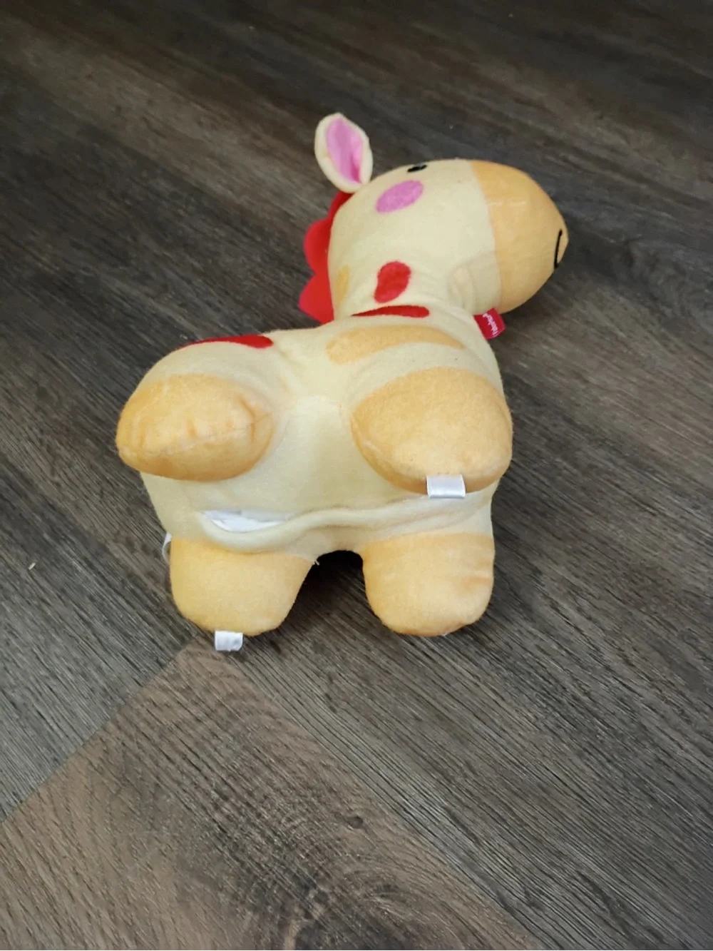 Fisher-Price Yellow Plush Giraffe with Red Heart Accents